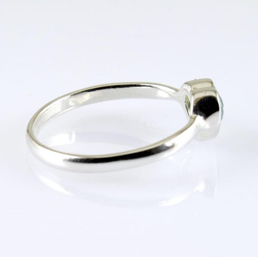 Aquamarine Heart Ring R-0172-e