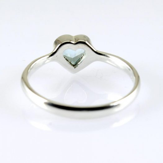 Aquamarine Heart Ring R-0172-g