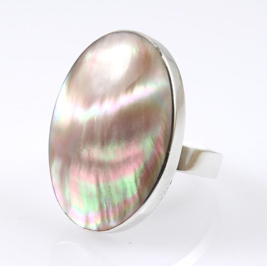 Caramel Mother of Pearl Ring R-0114-a