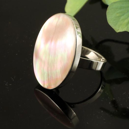 Caramel Mother of Pearl Ring R-0114-b