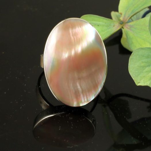 Caramel Mother of Pearl Ring R-0114-c
