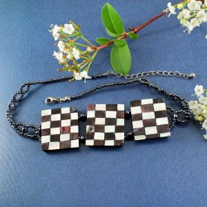 Chequerboard Collar-Choker N-0151-c