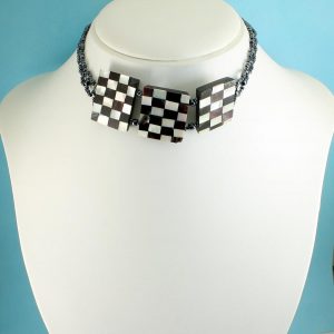 Chequerboard Collar-Choker N-0151-h