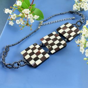 Chequerboard Collar-Choker N-0151-k