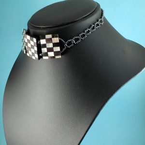 Chequerboard Collar-Choker N-0151-l