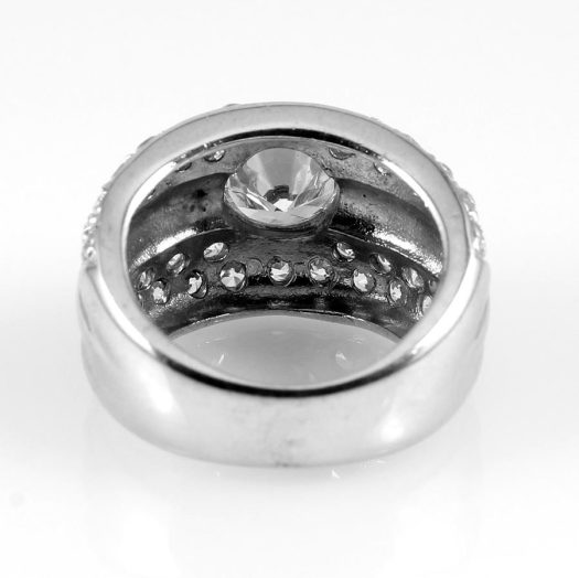Clear Quartz Pave Ring R-0130-d
