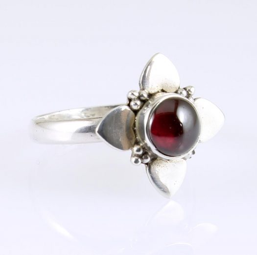 Garnet Floral Ring R-0165-a