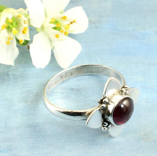 Garnet Floral Ring R-0165-g