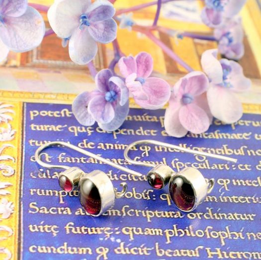 Garnet Two-Stone Earrings E-0174-b