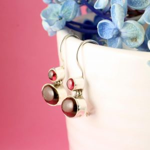 Garnet Two-Stone Earrings E-0174-d