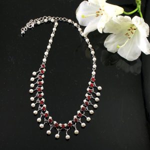 Garnet-and-Pearl-Choker