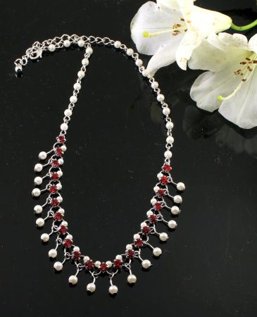Garnet-and-Pearl-Choker