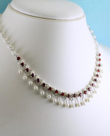 Garnet-and-Pearl-Choker