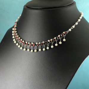 Garnet-and-Pearl-Choker