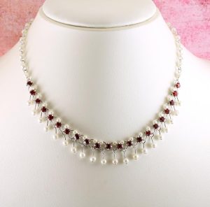 Garnet-and-Pearl-Choker