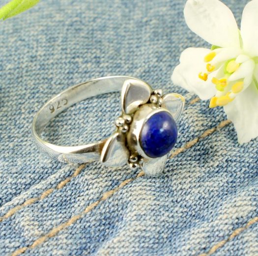 Lapis Lazuli Daisy Ring R-0166-f