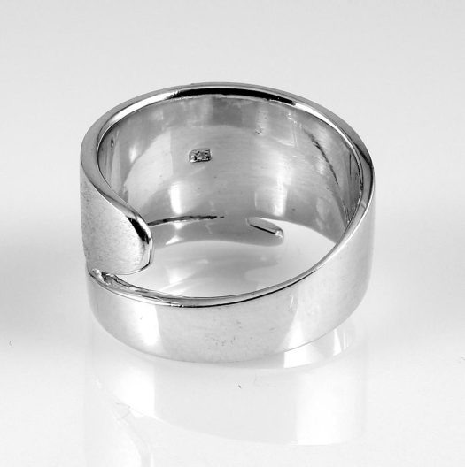 Matte Silver Bypass Ring R-0131-g