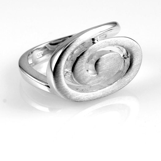 Matte Silver Spiral Ring R-0137-b