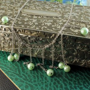 Mint Pearls Drop Necklace N-0105-h