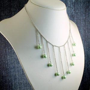 Mint Pearls Drop Necklace N-0105-i