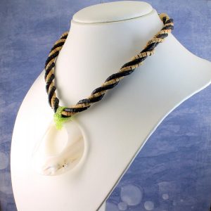 Mother-of-Pearl Halo Necklace N-0169-d