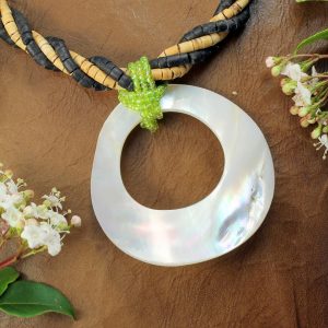 Mother-of-Pearl Halo Necklace N-0169-f