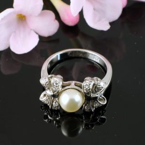 Pearl & Marcasite Ring R-0188-f