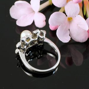Pearl & Marcasite Ring R-0188-g