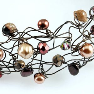 Pearl Wire Wrapped Collar N-0203-d