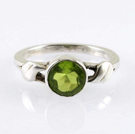 Peridot Olive Leaf Ring R-0155-b