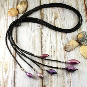 Pink-Handpainted-PearI-Lariat