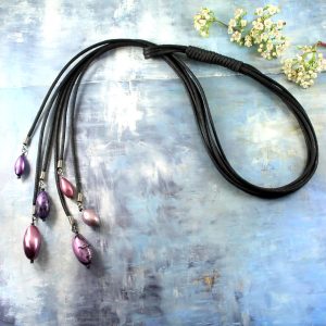 Pink-Handpainted-PearI-Lariat