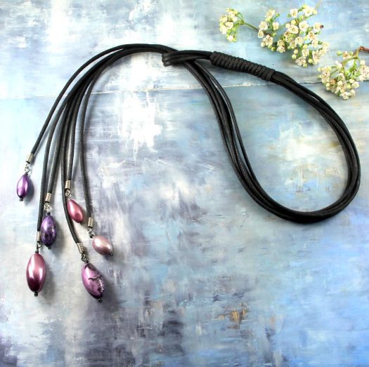 Pink-Handpainted-PearI-Lariat