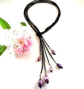 Pink-Handpainted-PearI-Lariat