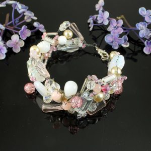 Pink Wire-Wrapped Bracelet B-0154-e