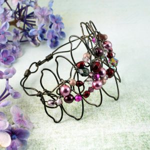 Pink Wire-Wrapped Pearls B-0158-d