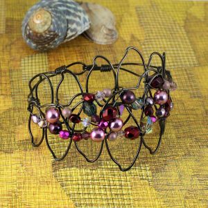 Pink Wire-Wrapped Pearls B-0158-h