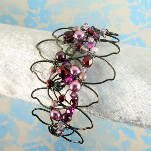 Pink Wire-Wrapped Pearls B-0158-i