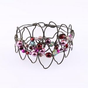 Pink Wire-Wrapped Pearls B-0158-j