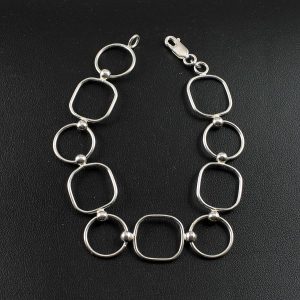 Rectangles Link Bracelet B-0132-a