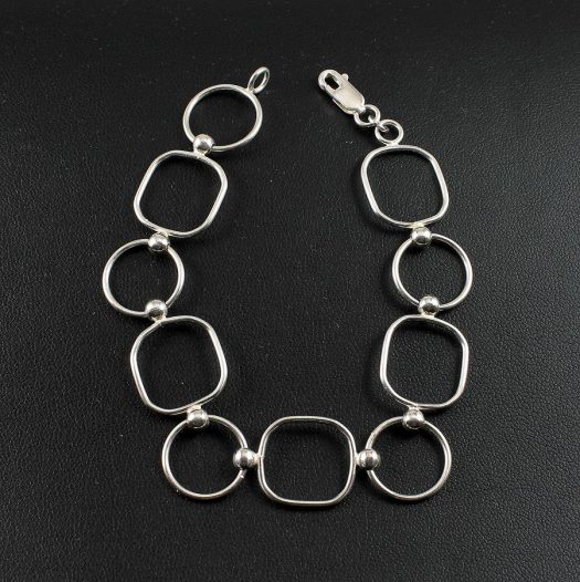 Rectangles Link Bracelet B-0132-a