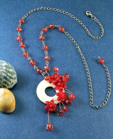 Red-Crystal-Flower-Spray-N-0154