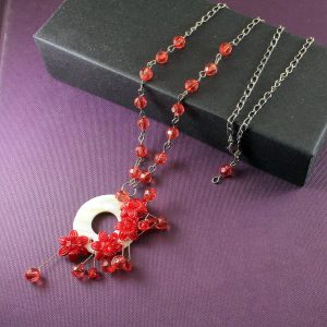 Red-Crystal-Flower-Spray-N-0154