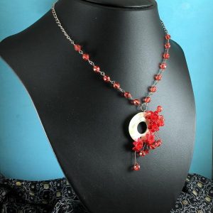 Red-Crystal-Flower-Spray-N-0154