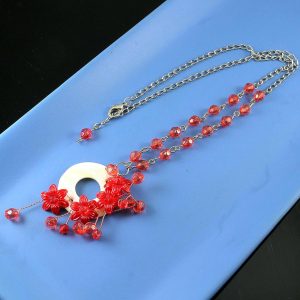 Red-Crystal-Flower-Spray-N-0154