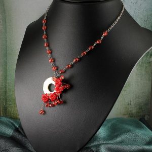 Red-Crystal-Flower-Spray-N-0154