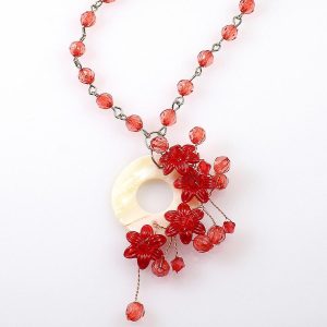 Red-Crystal-Flower-Spray-N-0154