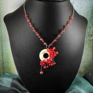 Red-Crystal-Flower-Spray-N-0154
