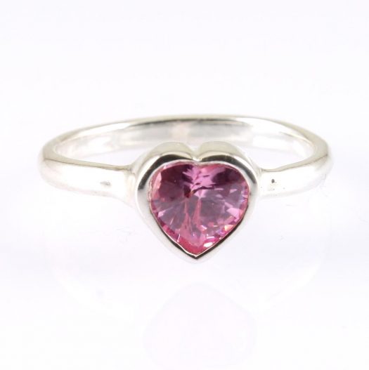 Rose Quartz Heart Ring R-0171-a