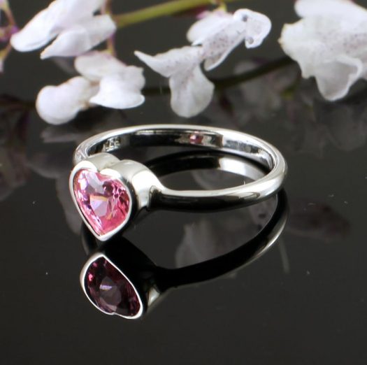 Rose Quartz Heart Ring R-0171-b
